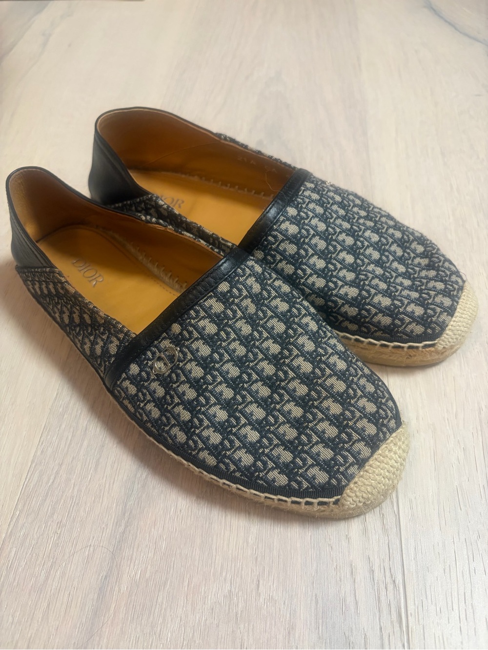 Dior Navy and Beige Signature Canvas Espadrilles